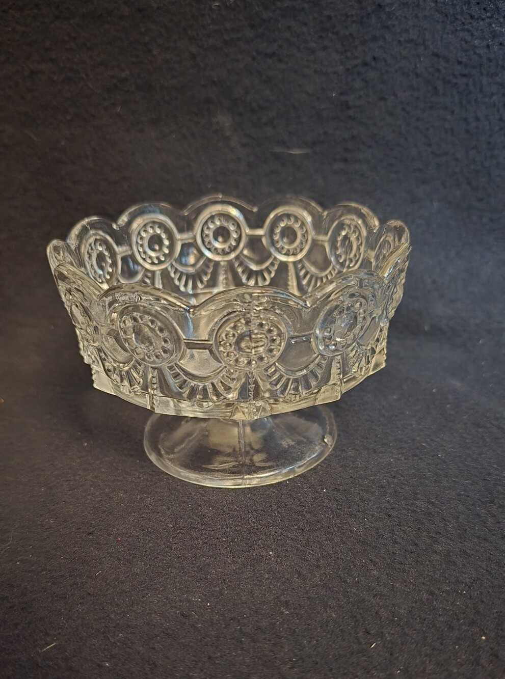 Vintage Clear Glass Compote Bowl